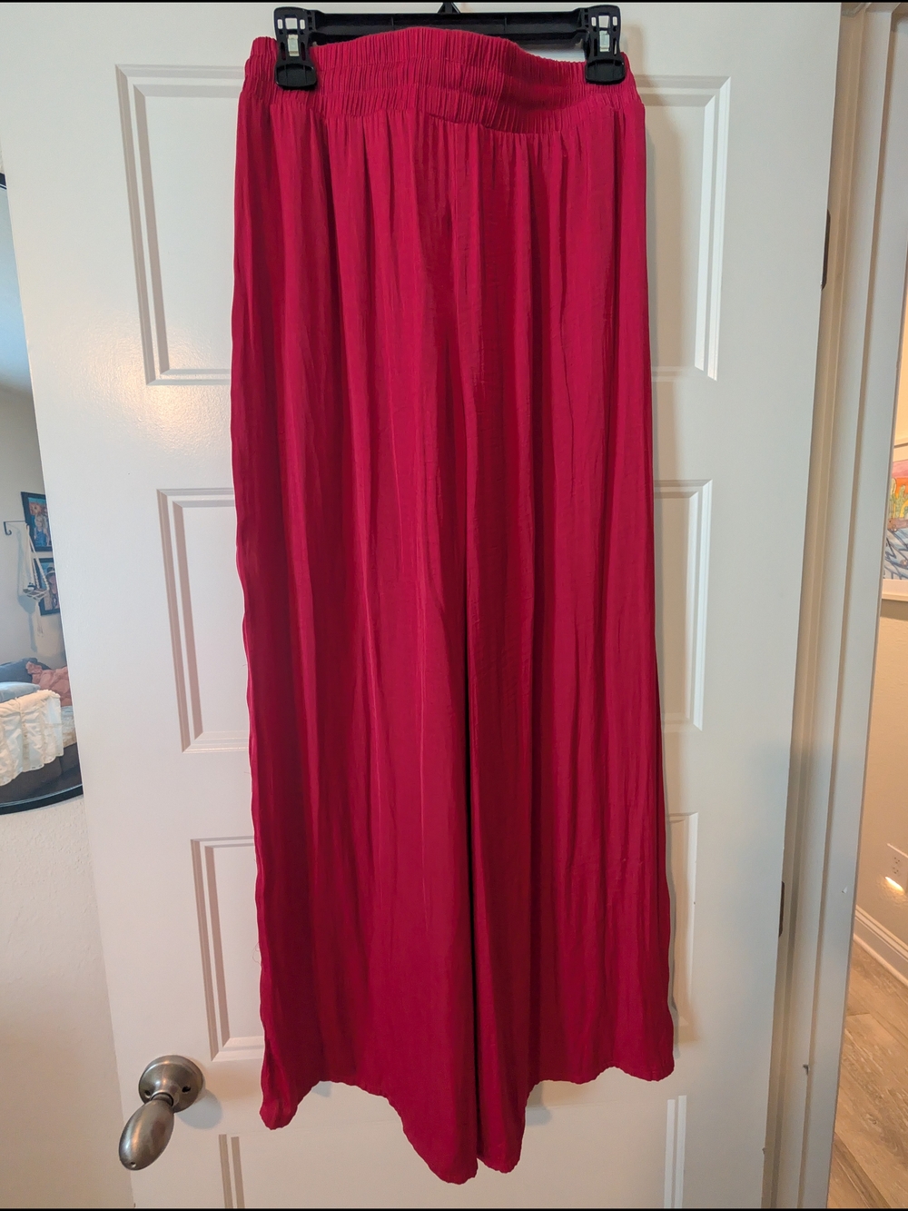 Women's Wide-Leg Drawstring Skirt - Raspberry Pink - Picture 6 of 6